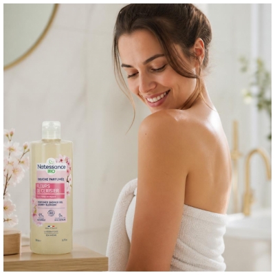 Natessance Gel Douche Parfumé Fleurs de Cerisier Bio 500 ml