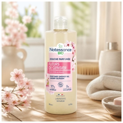 Natessance Geurende Douchegel Kersenbloesem Bio 500 ml