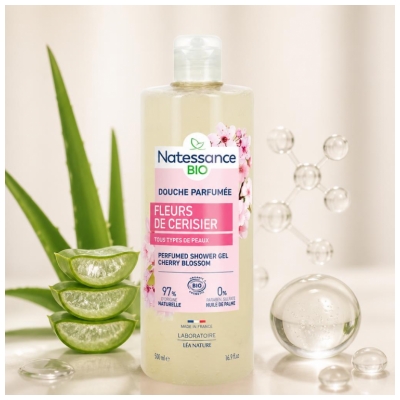 Natessance Geurende Douchegel Kersenbloesem Bio 500 ml