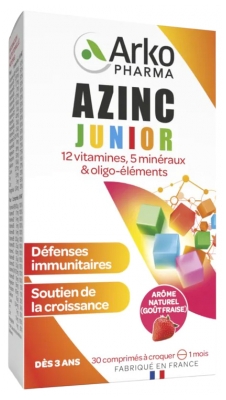 Arkopharma Azinc Vitalität Junior 30 Kautabletten - Geschmack: Erdbeere