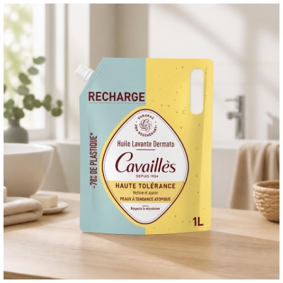 Cavaillès Huile Lavante Dermato Haute Tolérance Éco-Recharge 1 L