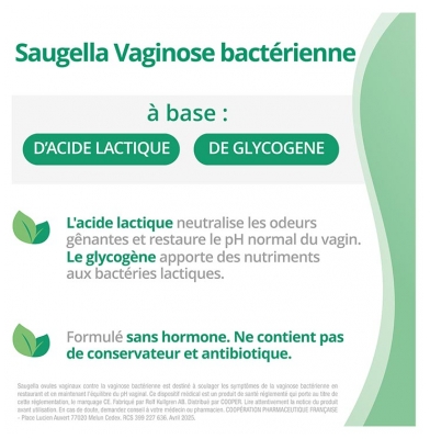 Saugella Vaginose Bactérienne 7 Ovules Vaginaux
