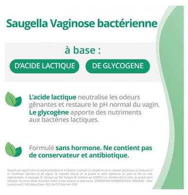 Saugella Vaginose Bactérienne Gel Vaginal 7 Tubes