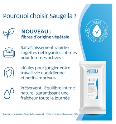 Saugella Dermoliquide Lingettes Nettoyantes Intimes 15 Lingettes