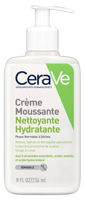 CeraVe Crème Moussante Nettoyante Hydratante Visage 236 ml