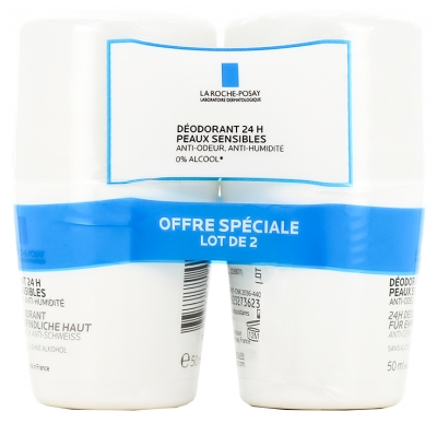 La Roche-Posay Déodorant Physiologique 24H Roll-On Lot de 2 x 50 ml