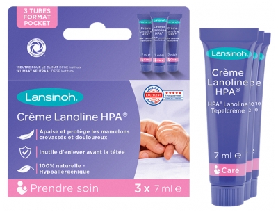 Lansinoh Lanolin HPA Creme Für Brustwarzen 3 x 7 ml