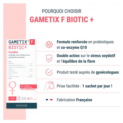 Densmore Gametix F Biotic+ Fertilité 30 Sachets