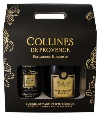 Collines de Provence Set Regalo duo di Profumi per la Casa 100 ml + Candela Duo Rosa Nera 180 g