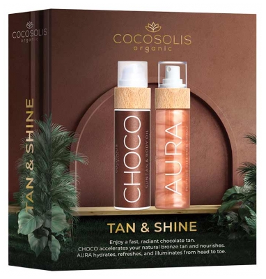 Cocosolis Choco Bruiningsolie 110 ml + Aura Glansspray Peptide 100 ml