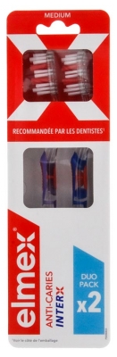 Elmex Anti-Cavities InterX Toothbrush Medium Duo Pack - Colour: Purple - Blue