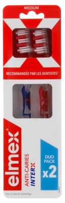Elmex Kariesschutz InterX Zahnbürste Medium Duo-Pack - Farbe: Orange - Blau