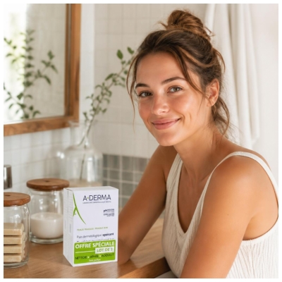 A-DERMA Raminamasis Dermatologinis Muilas Rinkinys iš 2 x 100 g