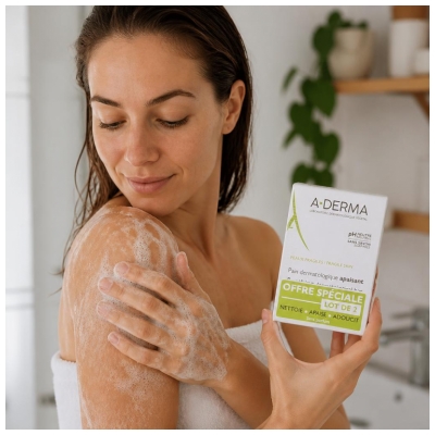 A-DERMA Zklidňující dermatologické mýdlo 2x100 g