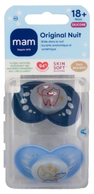 MAM 2 Suzete Original Noapte 18 Luni și + - Model: Vulpea ?i luna