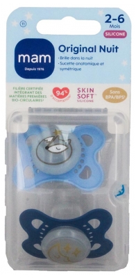 MAM 2 Sut Original Nat 2-6 Måneder - Model: Ræv og måne