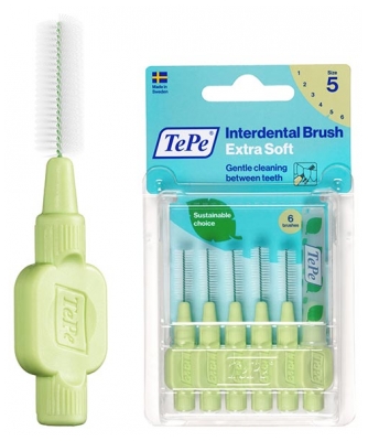 TePe 6 Cepillos de Dientes Extra Suaves - Tamaño: 5 : 0,8 mm
