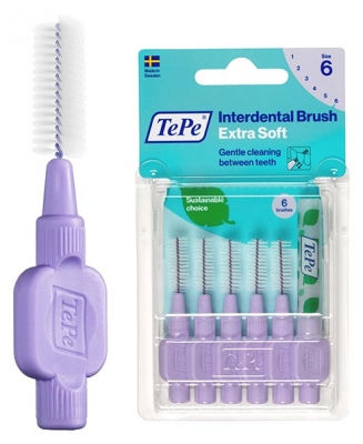 TePe Extra Zachte Interdentale Ragers 6 Stuks - Maat: 6 : 1,1 mm