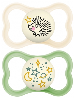 MAM 2 Lollipops Supreme Nuit 18 Mesi e Oltre - Colore: Riccio beige e stelle verdi