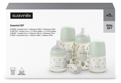 Suavinex Birdies New Born Essentials -setti - Väri: Vihreä