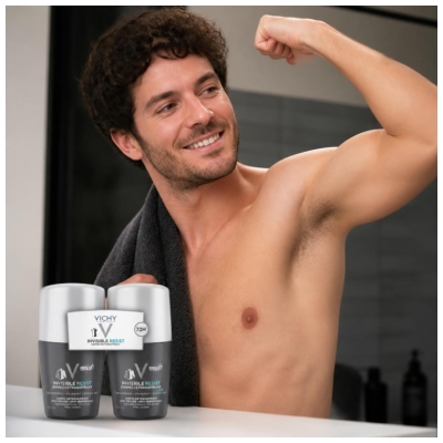 Vichy Homme Invisible Resist Dermo-Antiperspirant 72H Roll-On 2 x 50 ml