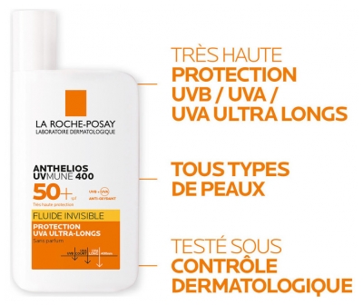 La Roche-Posay Anthelios UVmune 400 Fluide Invisible SPF50+ Sans Parfum 50 ml