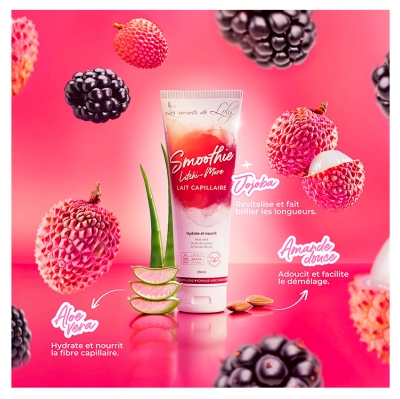 Les Secrets de Loly Lait Capillaire Smoothie Litchi-Mûre 250 ml
