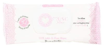Musc Intime Lingettes Intimes Musc Blanc 30 lingettes