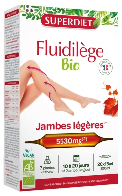 Superdiet Fluidilège Piernas Ligeras Bio 20 Ampollas