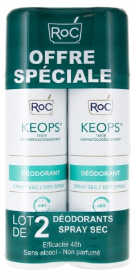 RoC Keops Torr Deodorantspray Förpackning med 2 x 150 ml