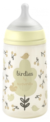 Suavinex Birdies Láhev Symetrický Dudlík Střední Průtok 270 ml 3 Měsíce a více - Barva: Béžová
