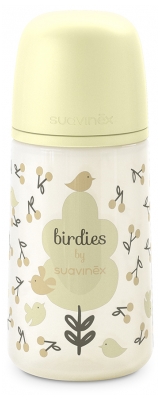 Suavinex Birdies Zuigfles met Symmetrische Speen Gemiddelde Stroom 270 ml 3 Maanden en ouder