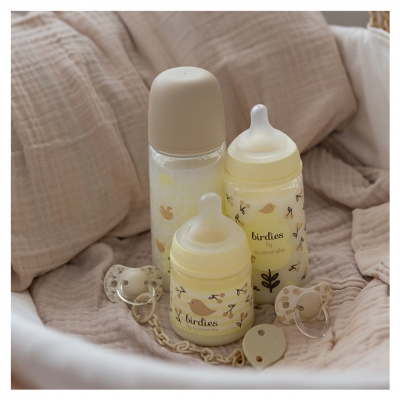 Suavinex Birdies Babyflasche Symmetrischer Sauger Schneller Nahrungsfluss 360 ml 6 Monate und Mehr