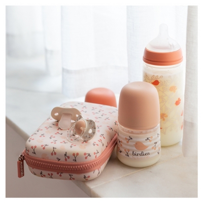 Suavinex Birdies Mamadeira Tetina Simétrica Fluxo Rápido 360 ml 6 Meses e + - Cor: Rosa