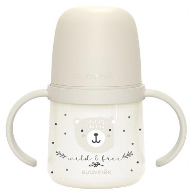 Suavinex Night & Day Buteliukas su rankenėlėmis Minkštas antgalis 150 ml 6 Mėn. ir vyresniems