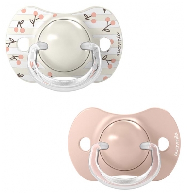 Suavinex Chupetes 2 con Tetina Simétrica SX Pro 0 a 6 Meses - Color: Rosa