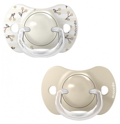 Suavinex Chupetes 2 con Tetina Simétrica SX Pro 0 a 6 Meses - Color: Beige