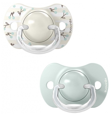Suavinex Chupetes 2 con Tetina Simétrica SX Pro 0 a 6 Meses - Color: Verde
