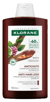 Klorane nuo plaukų slinkimo stiprinamasis & stimuliuojamasis šampūnas su Chininu 400 ml