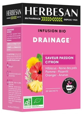Herbesan Infuzie de Drenaj Bio 20 Pliculețe