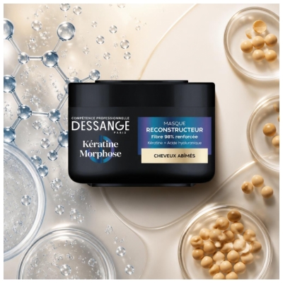 Dessange Queratina Morfose Máscara Reconstrutora Cabelos Danificados 280 ml