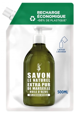 Marseillské mýdlo Le Naturel Extra Pur s olivovým olejem, náplň 500 ml