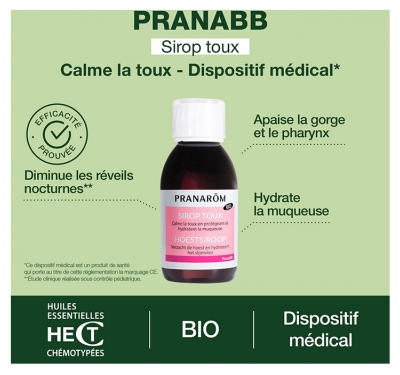 Pranarôm PranaBB Sirop Toux Bio 120 ml