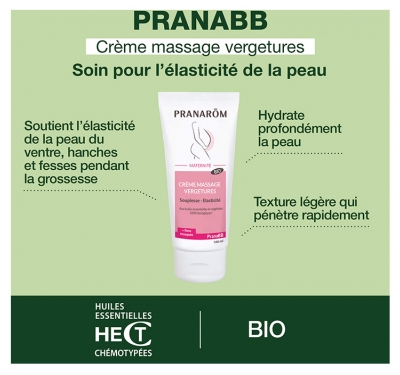 Pranarôm PranaBB Maternité Crème Massage Vergetures Bio 100 ml