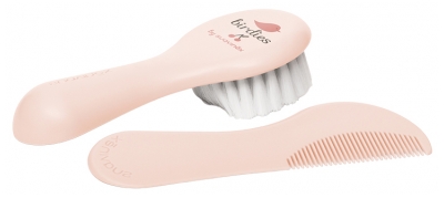 Set Perie - Pieptene Suavinex Birdies 0 Luni + - Culoare: Trandafir