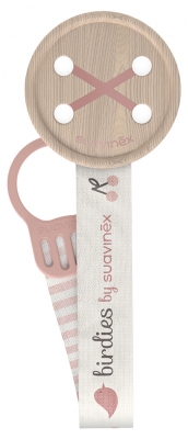 Suavinex Birdies Lint Fopspeenhouder 0 Maanden en + - Kleur: Roos