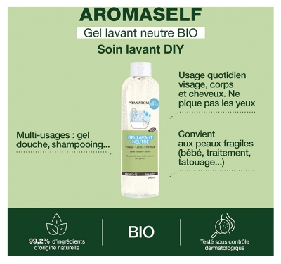 Pranarôm Aromaself Gel Lavant Neutre Bio 500 ml