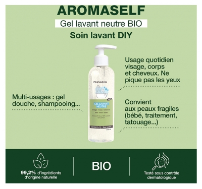 Pranarôm Aromaself Gel Lavant Neutre Bio 250 ml