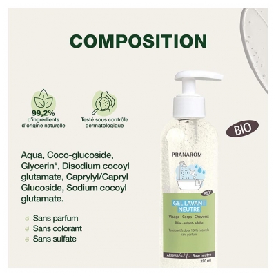 Pranarôm Aromaself Gel Lavant Neutre Bio 250 ml