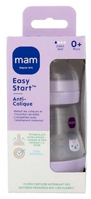 MAM Easy Start Baby Bottle 160 ml 0 Months and + Flow 1 - Colour: White